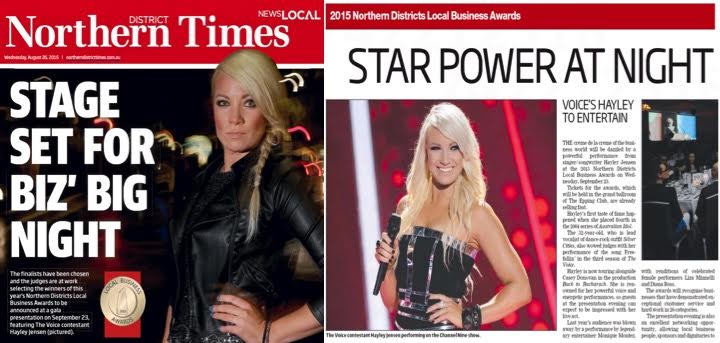 HAYLEY’S VOICE STAR POWER AT LOCAL BIZ’ NIGHT