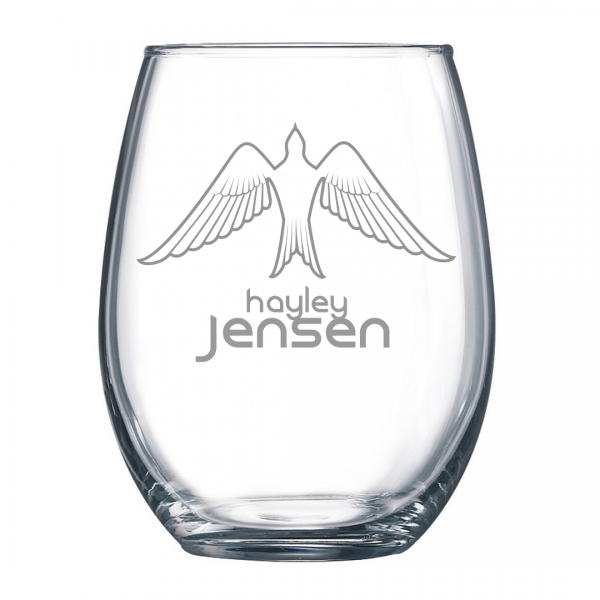 Engraved Stemless Wine Glass/Tumbler in Solid Silk Lined Gift Box - Image 2